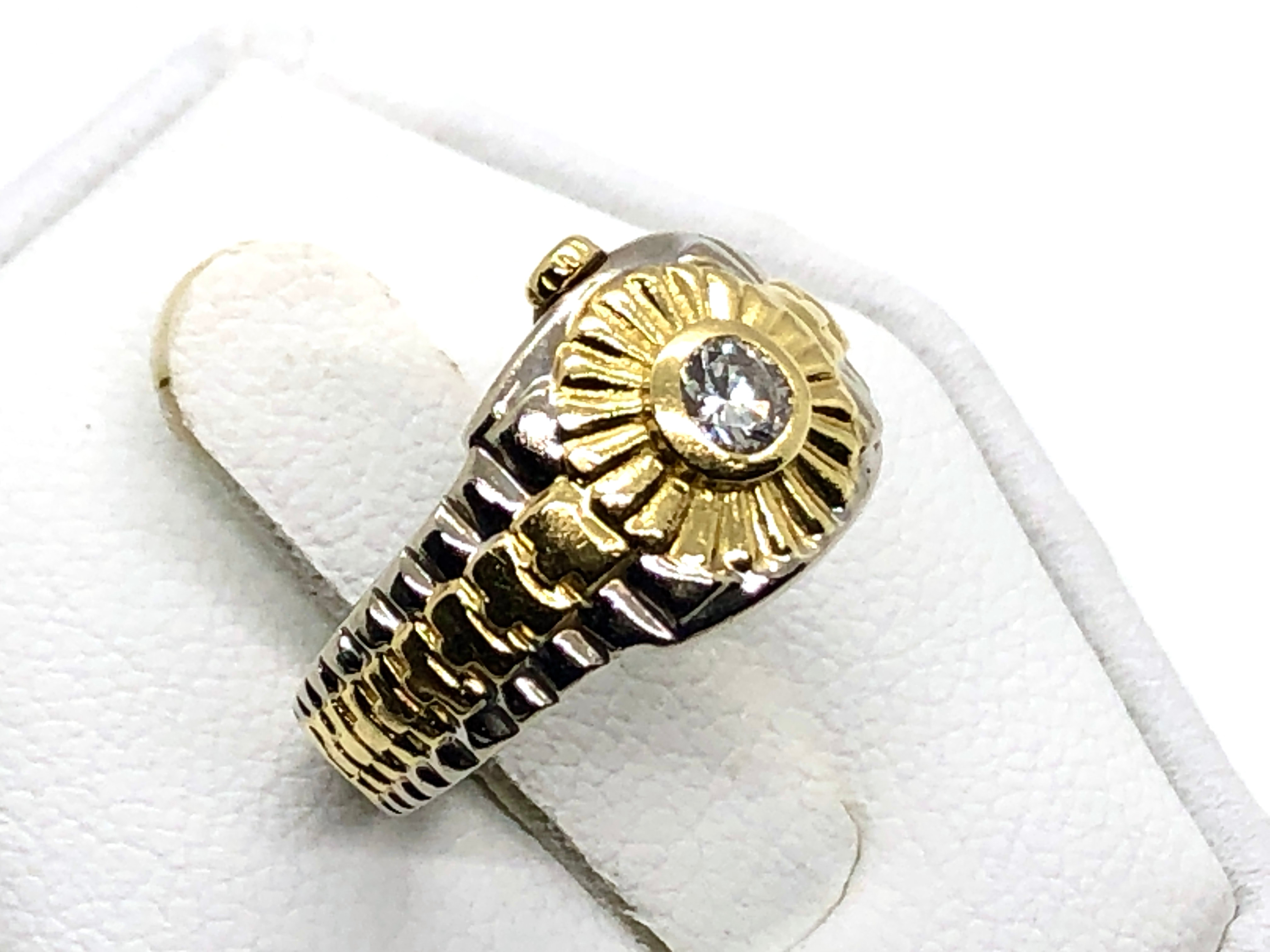 Men's 14K Yellow Gold Silver 5.00Ct Lab Created Diamond Rolex Crown Pinky  Ring | eBay